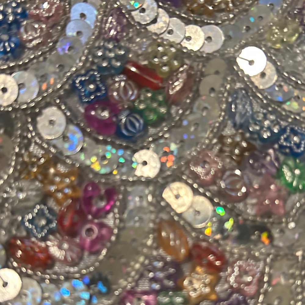 Source Unknown Silver Multicolor Beaded Clutch - image 6